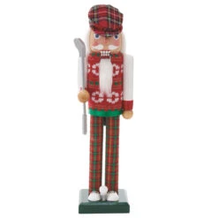 15" Red/Green Golfer Nutcracker