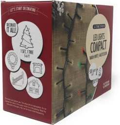 Lumineo 500 LED Warm White/Multi-Color Changing Compact Lights Green Wire 9 Lumineo 500 LED Warm White/Multi-Color Changing Compact Lights Green Wire -Holiday Supplies 070918 angle 98713.1604880392