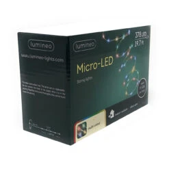 Lumineo 378 Micro LED Multi-Colored LED Lights Silver Wire -Holiday Supplies 072831 Angle done 05871.1605049318