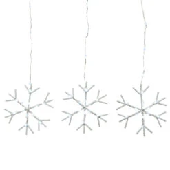 Lumineo 648 LED Cool White Silver Snowflake Lights -Holiday Supplies 073372 648 LED Cool White Silver Snowflake Lights 06854.1667702681