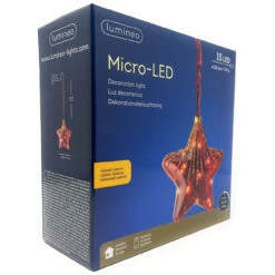 Lumineo Micro LED Red Glass Star -Holiday Supplies 076308 Micro LED Red Glass Star angle 19759.1668441172