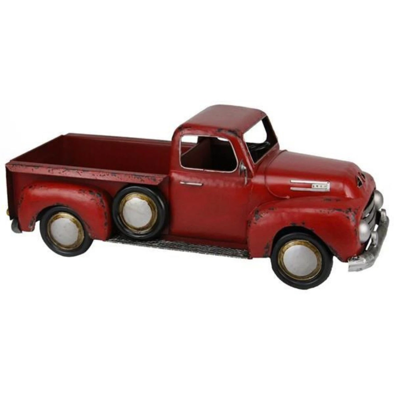 Red Metal Pickup Truck Planter 3 Red Metal Pickup Truck Planter