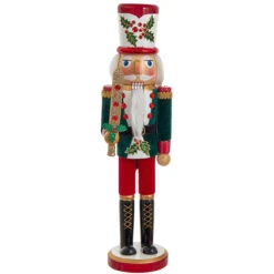Kurt Adler Traditional Red And Green Wooden Soldier Nutcracker With Sword