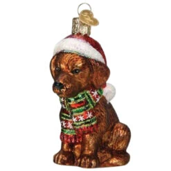 Old World Christmas - Holiday Chocolate Lab Pup Glass Ornament
