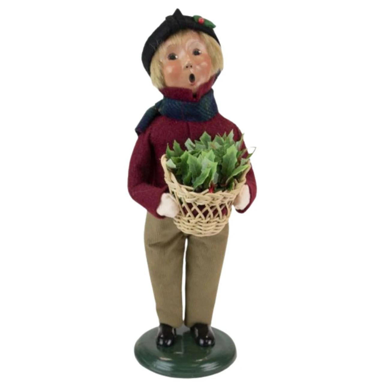 Byers' Choice - Boy With Holiday Greens Caroler 3 Byers' Choice - Boy With Holiday Greens Caroler