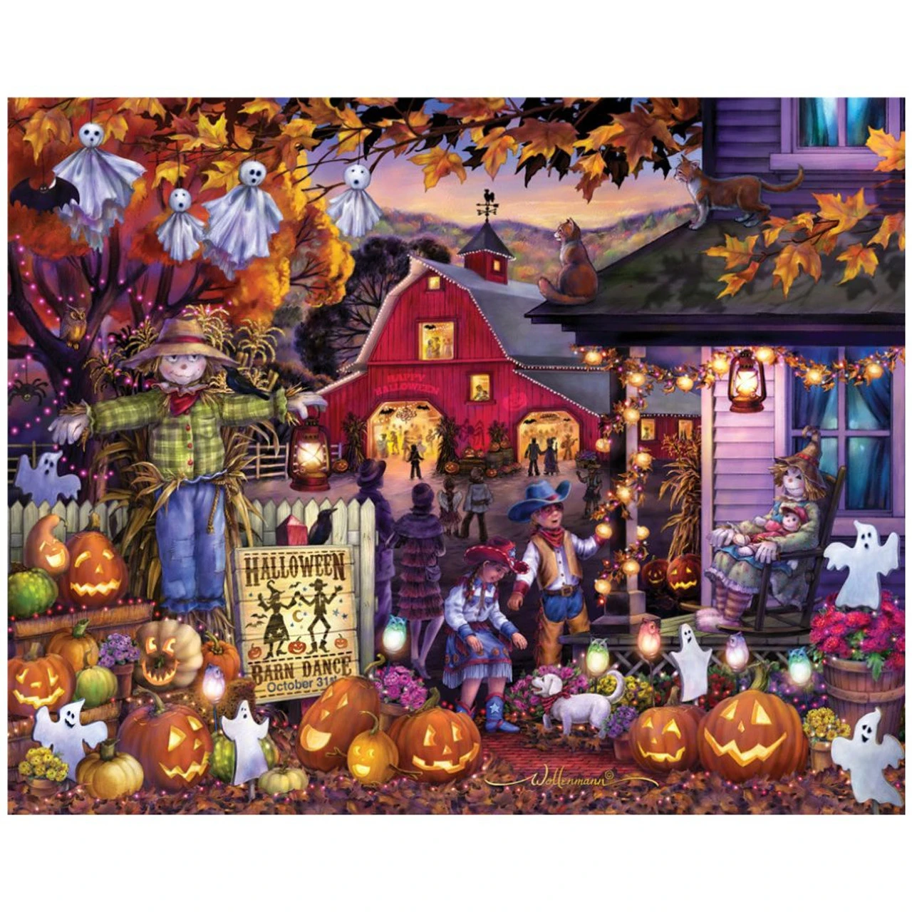 1000 Piece Halloween Barn Dance Jigsaw Puzzle 4 1000 Piece Halloween Barn Dance Jigsaw Puzzle - Image 2