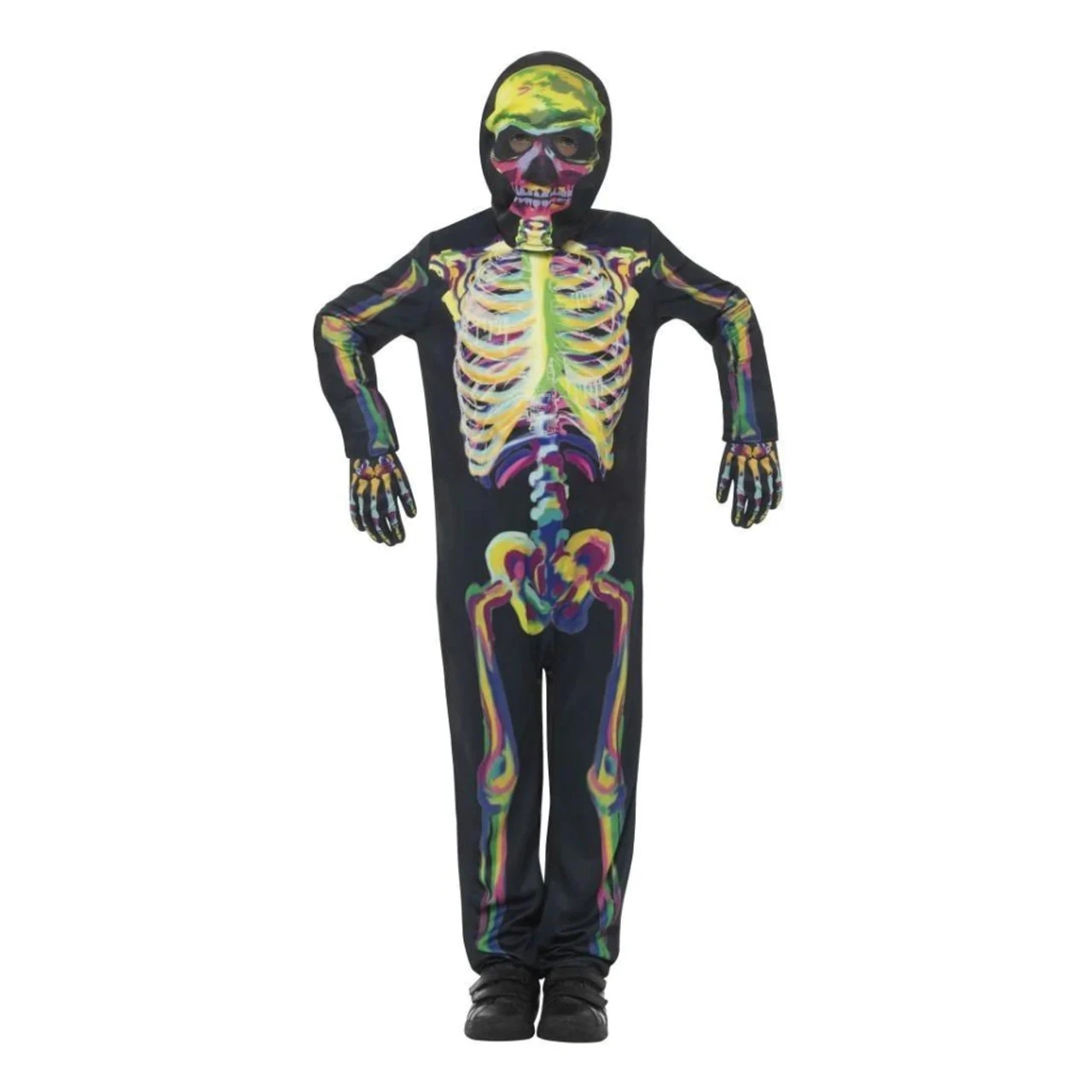 Childs Medium Glow In The Dark Skeleton Costume 6 Childs Medium Glow In The Dark Skeleton Costume - Image 4