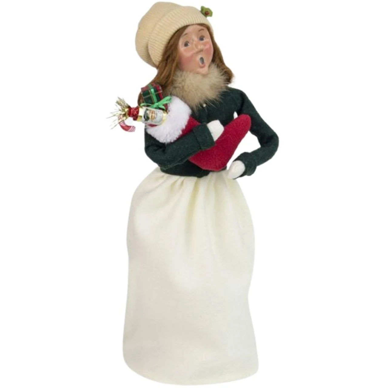 Byers' Choice - Stocking Family Woman With A Red Stocking Caroler 4 Byers' Choice - Stocking Family Woman With A Red Stocking Caroler - Image 2