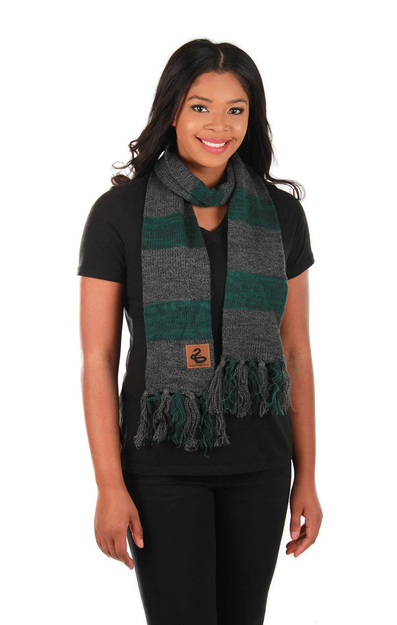 Slytherin Heathered Knit Scarf 3 Slytherin Heathered Knit Scarf