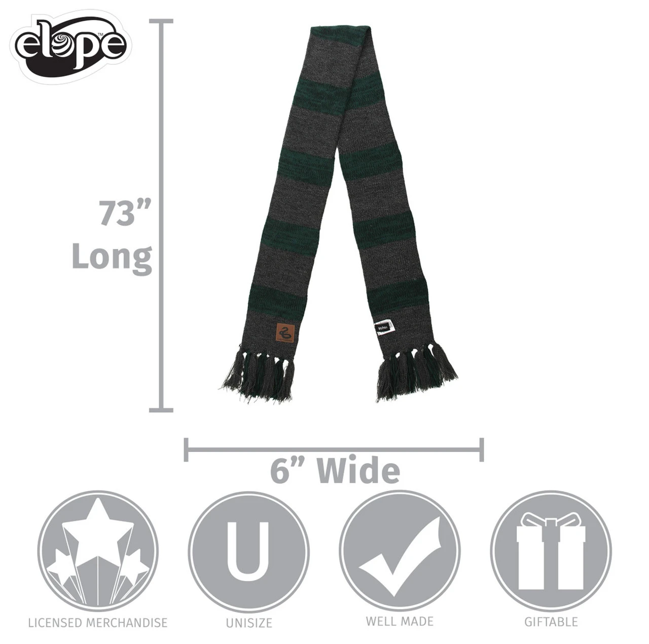 Slytherin Heathered Knit Scarf 6 Slytherin Heathered Knit Scarf - Image 4