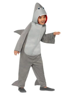Children's Shark Costume, Grey, With Hooded Jumpsuit & Fins, Large -Holiday Supplies 44071 5 12779.1602845809