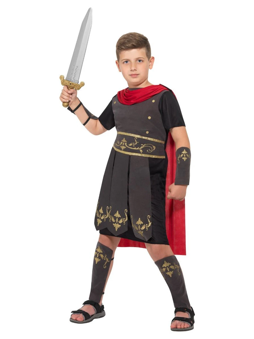 Smiffy's 40" Black And Red Roman Soldier Boy Child Halloween Costume - Large 6 Smiffy's 40" Black And Red Roman Soldier Boy Child Halloween Costume - Large - Image 4
