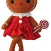 24" Fleece Gingerbread Girl Peppermint -Holiday Supplies 457184B 51989.1616771355