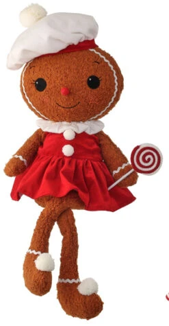24" Fleece Gingerbread Girl Peppermint