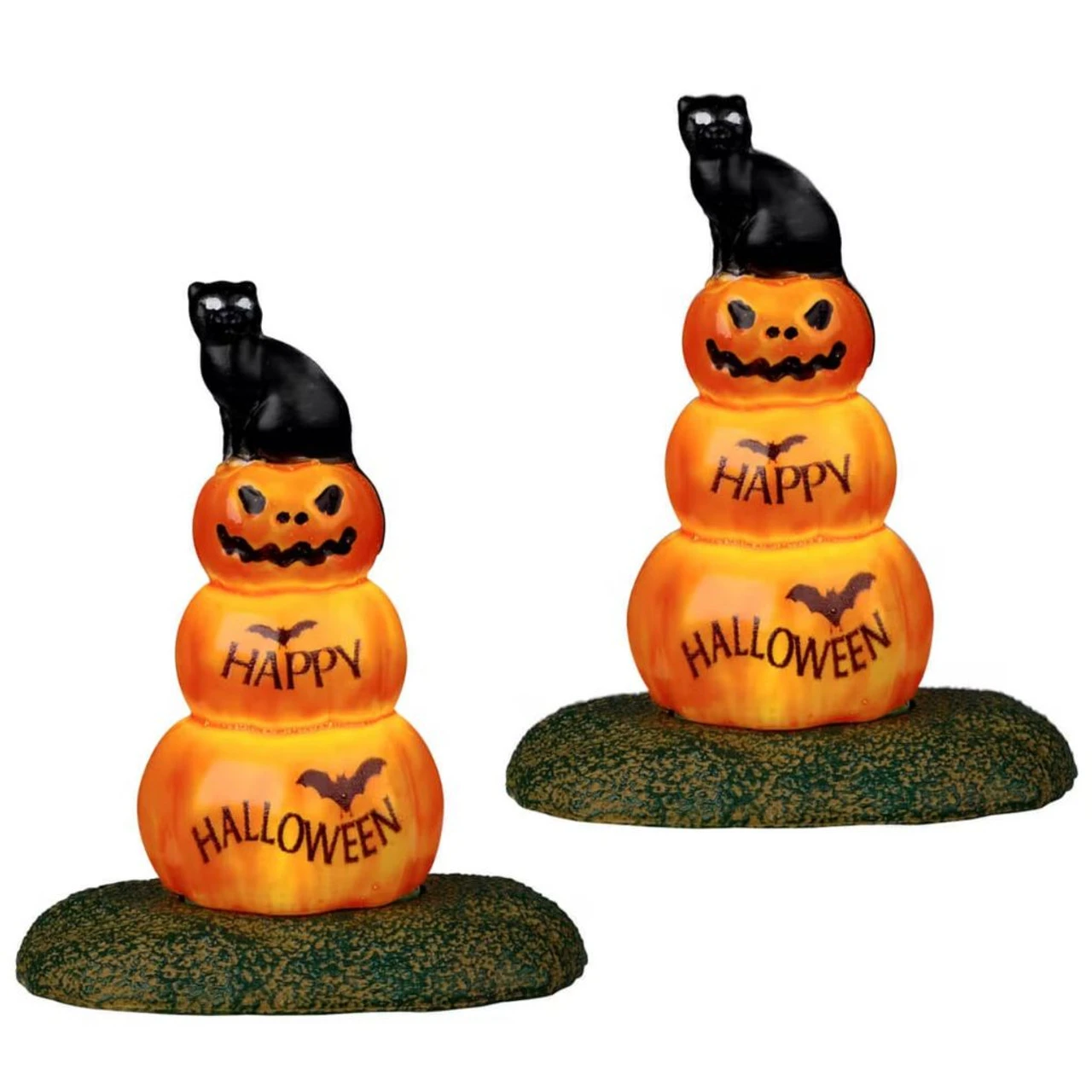 Lemax - Spookytown - Cat And Pumpkin Stack 3 Lemax - Spookytown - Cat And Pumpkin Stack