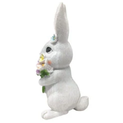 Easter Bunny Figurine Holding Flowers -Holiday Supplies 594812 left 94646.1647470285