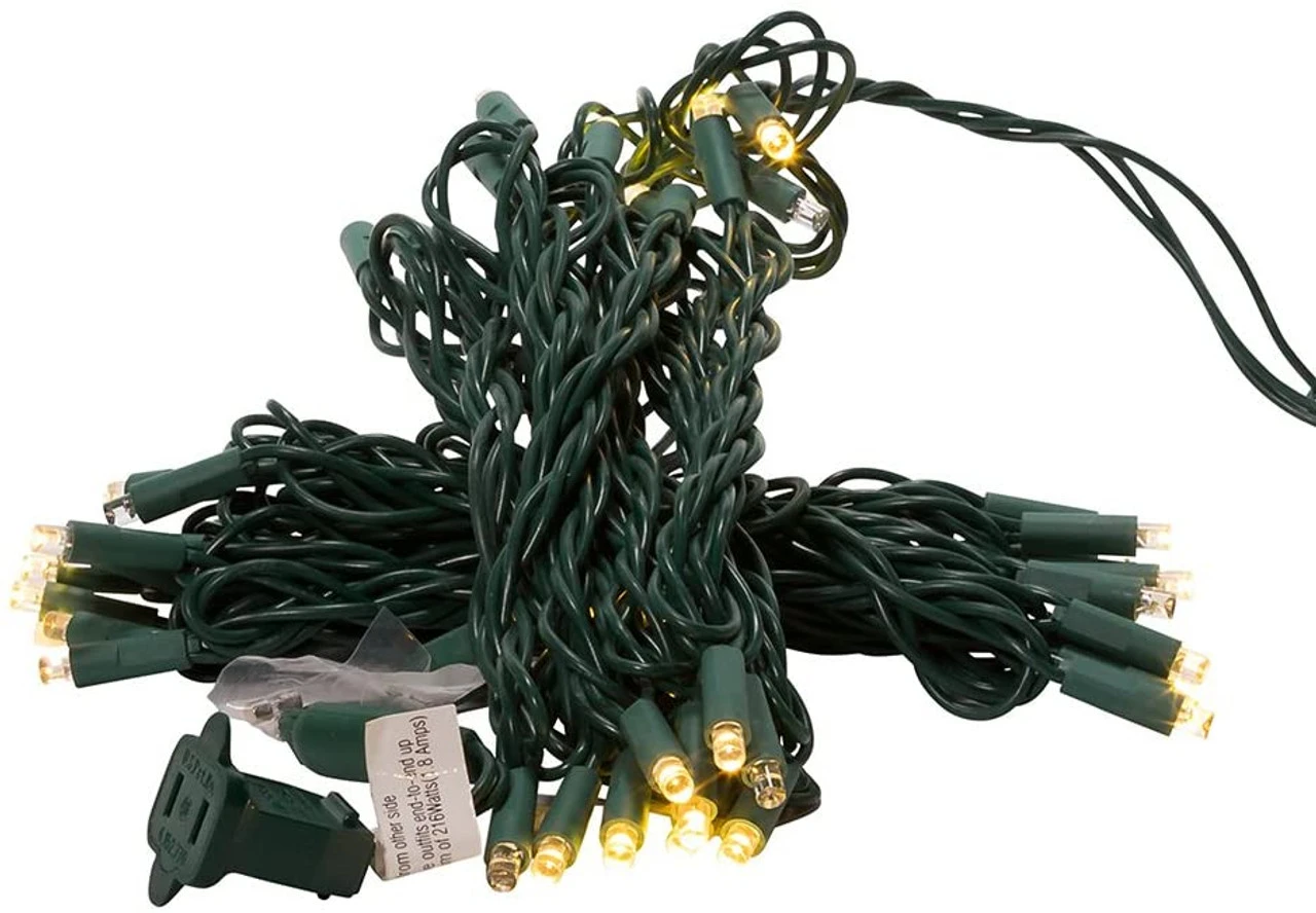 Kurt Adler 50 LED 5MM Warm White Twinkle Lights Green Wire 4 Kurt Adler 50 LED 5MM Warm White Twinkle Lights Green Wire - Image 2