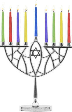 9" Menorah, Candles, Dreidel, Play Coins Hannukah Set Chrome -Holiday Supplies 71epQebQxtL. AC SL1500 40591.1666346104