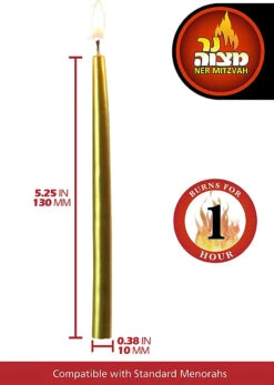 Gold Metallic Hannukah Menorah Candles Standard -Holiday Supplies 71jKEj8fPBL. AC SL1500 15542.1666344048
