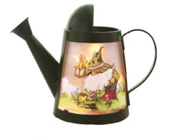 Stony Creek, Garden Gnome With Mushrooms Lantern Watering Can