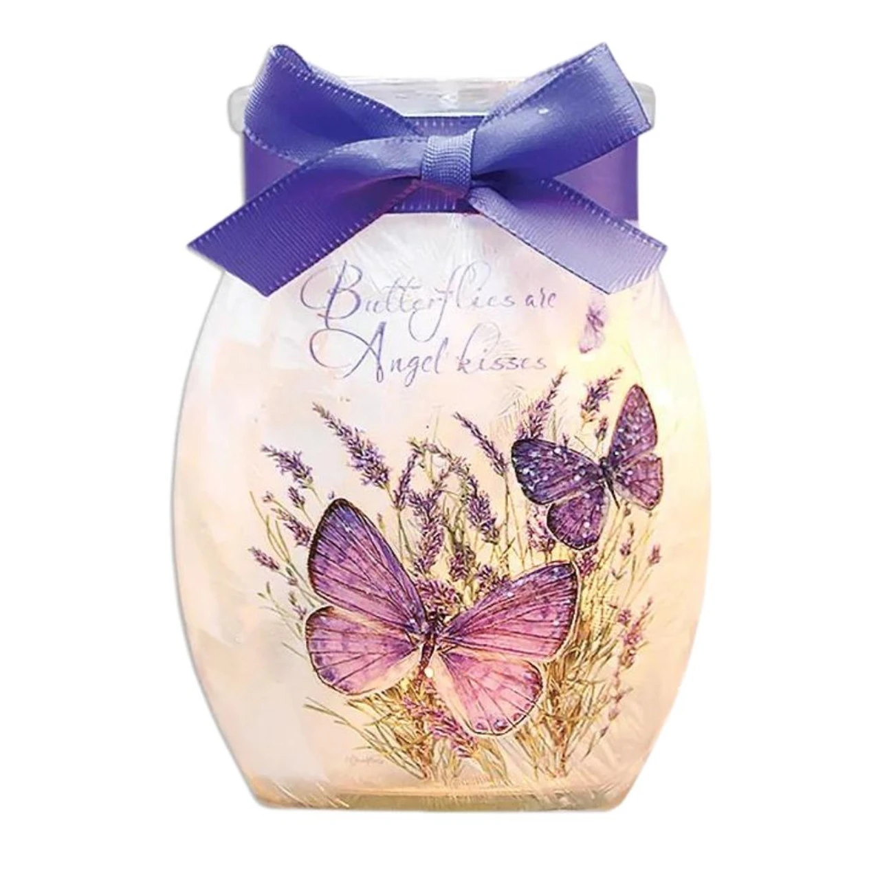 Stony Creek - Deep Purple Butterfly Kisses Jar Shaped Decorative Light