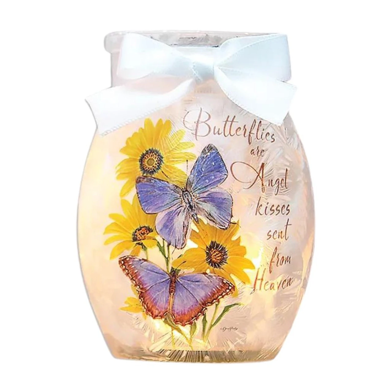 Stony Creek - Orange And Purple Butterfly Kisses Jar Shaped Decorative Light