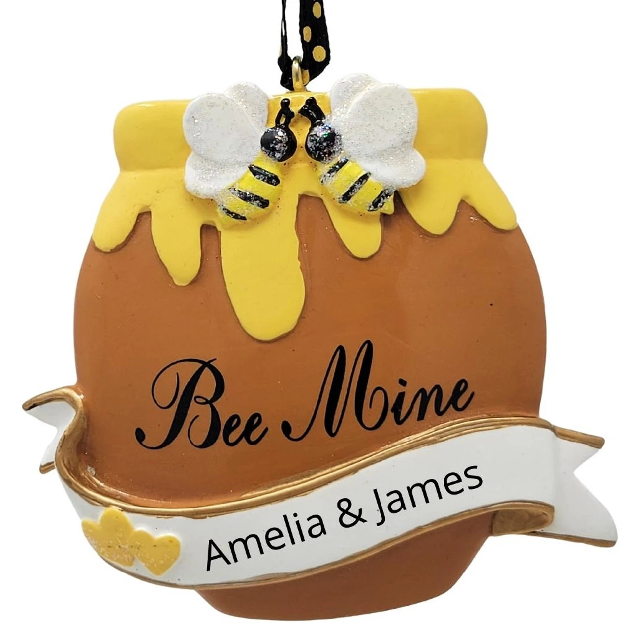 Kurt Adler Personalized Bee Mine Honey Jar Ornament 4 Kurt Adler Personalized Bee Mine Honey Jar Ornament - Image 2