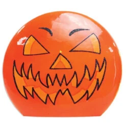 Small Jack O'Lantern Lit Glass Orb