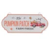 Metal Wall Sign Embossed With The Words Pumpkin Patch