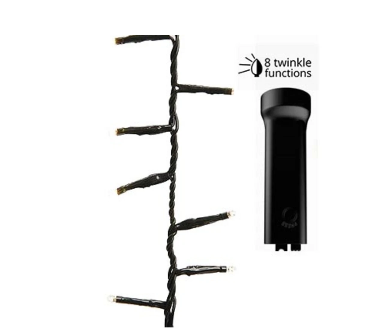 Lumineo 96 LED Warm White Twinkle Lights Black Wire 6 Lumineo 96 LED Warm White Twinkle Lights Black Wire - Image 4