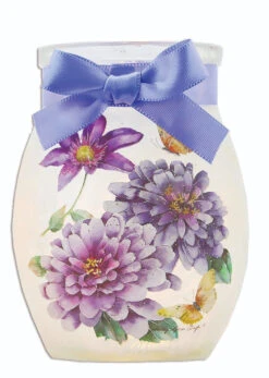 Stony Creek - Jar Shaped Decorative Light - Hand-Painted With Butterflies And 3 Flowers