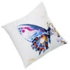 Blue Embroidered Butterfly Pillow