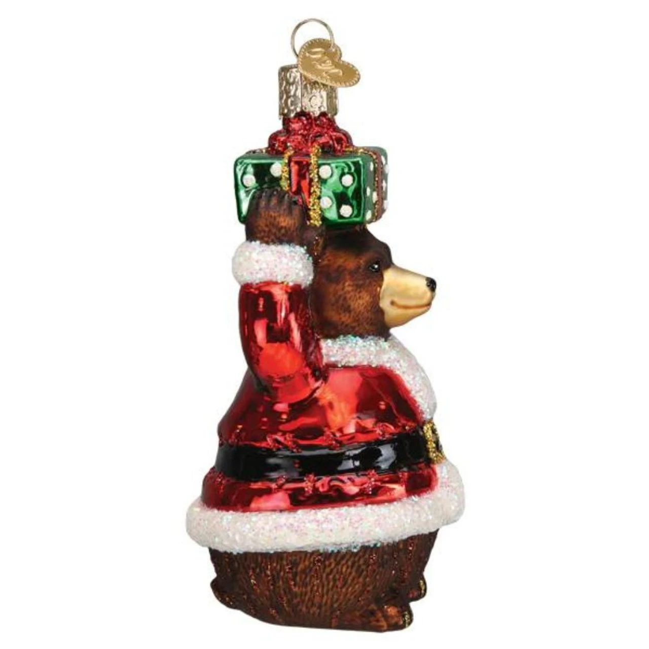 Bear Wearing Santa Suit Blown Glass Ornament 4 Bear Wearing Santa Suit Blown Glass Ornament - Image 2