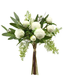 Peony Bud/Lilac Eucalyptus Bundle Cream/White 14"