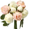 13" Artificial Blush Peony Flower With Buds In A Bundle