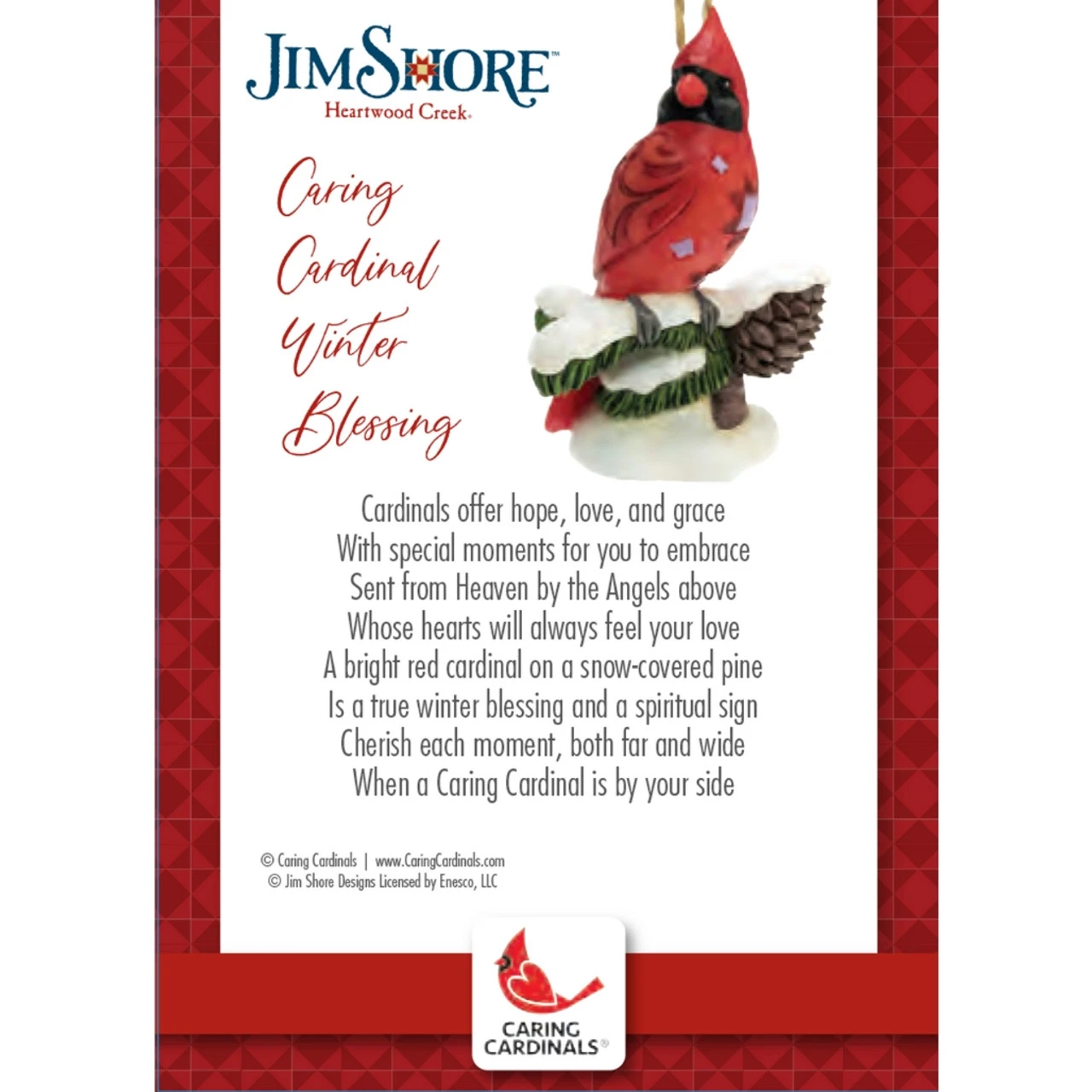 Jim Shore - Heartwood Creek - Caring Cardinals Winter Blessing Ornament - Image 3
