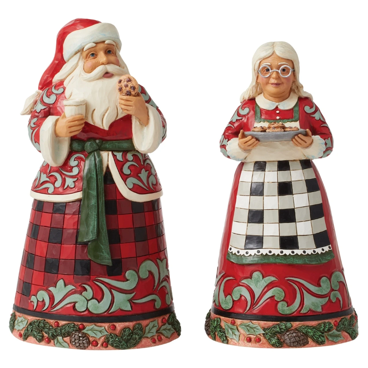 Jim Shore - Heartwood Creek - Highland Glen Santa And Mrs. Claus Set Of 2 Figurine