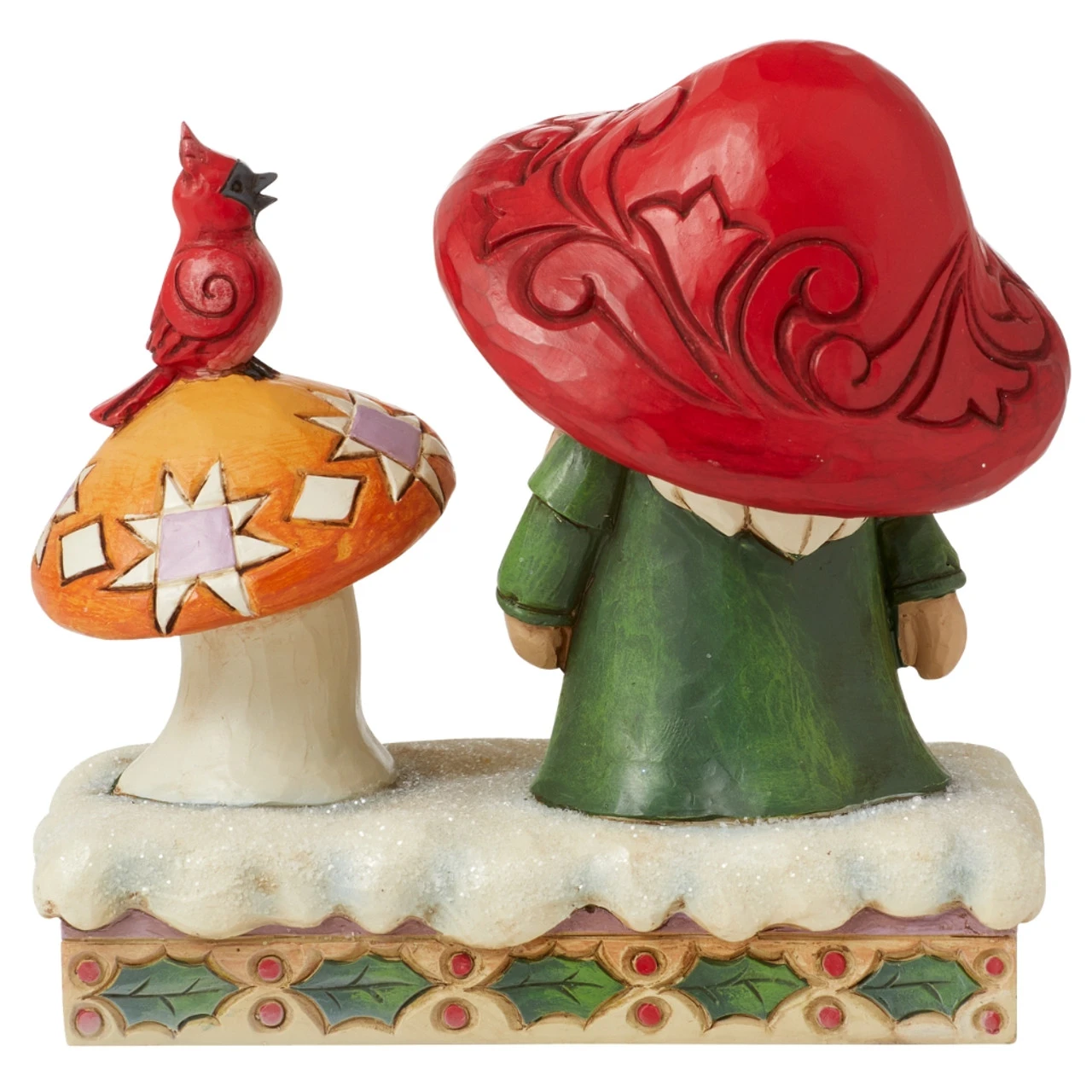 Jim Shore - Heartwood Creek - Santa Gnome By Mushroom And Bird Figurine - Image 2