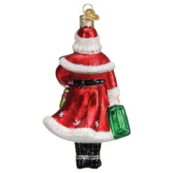 Mrs. Claus Goes Shopping Blown Glass Ornament 7 Mrs. Claus Goes Shopping Blown Glass Ornament -Holiday Supplies Mrs. Claus Shopping Ornament back 66236.1679778508