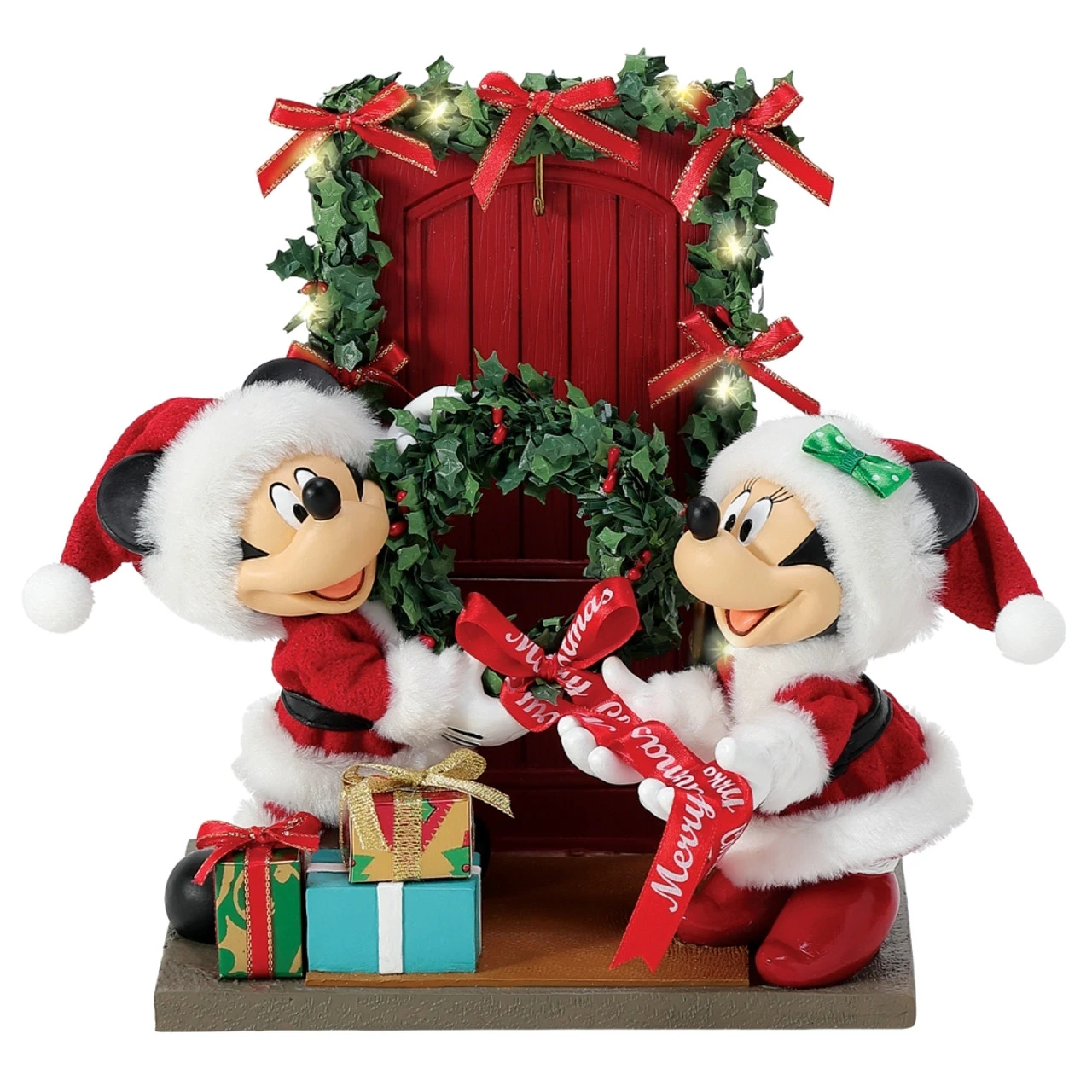 Possible Dreams Mickey And Minnie Mouse Decorating A Door Clothtique Figurine