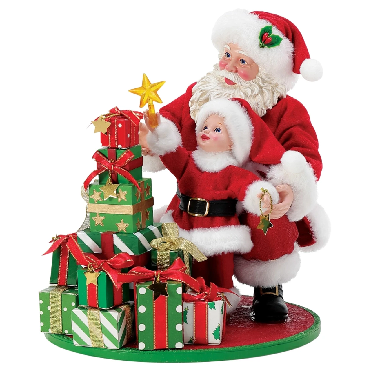 Department 56 Possible Dreams Santa And Child Decorating Tree Clothtique Figurine