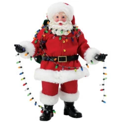 Department 56 Possible Dreams Santa With Christmas Lights Clothtique Figurine
