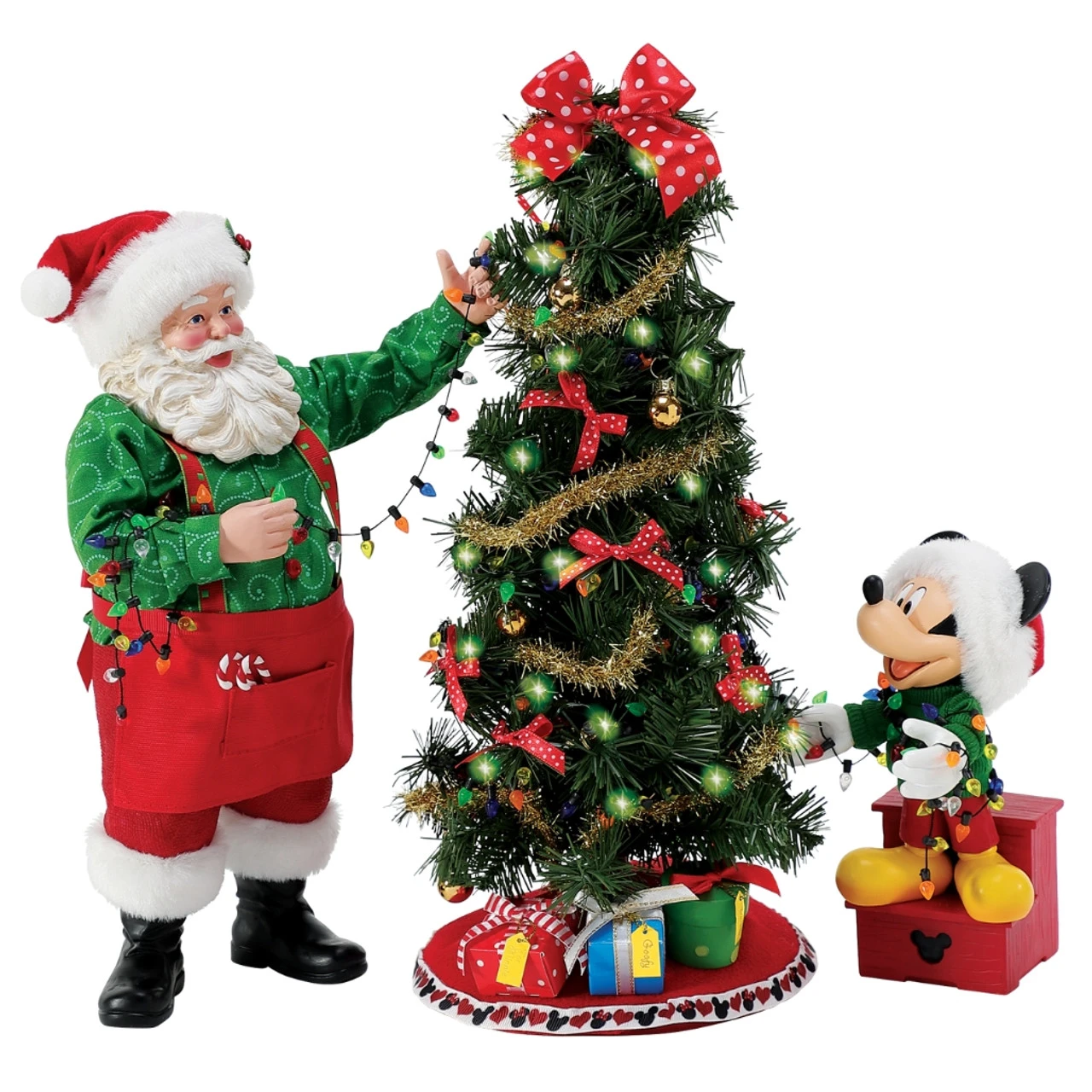 Possible Dreams Santa With Mickey Mouse Teamwork Clothtique Figurine