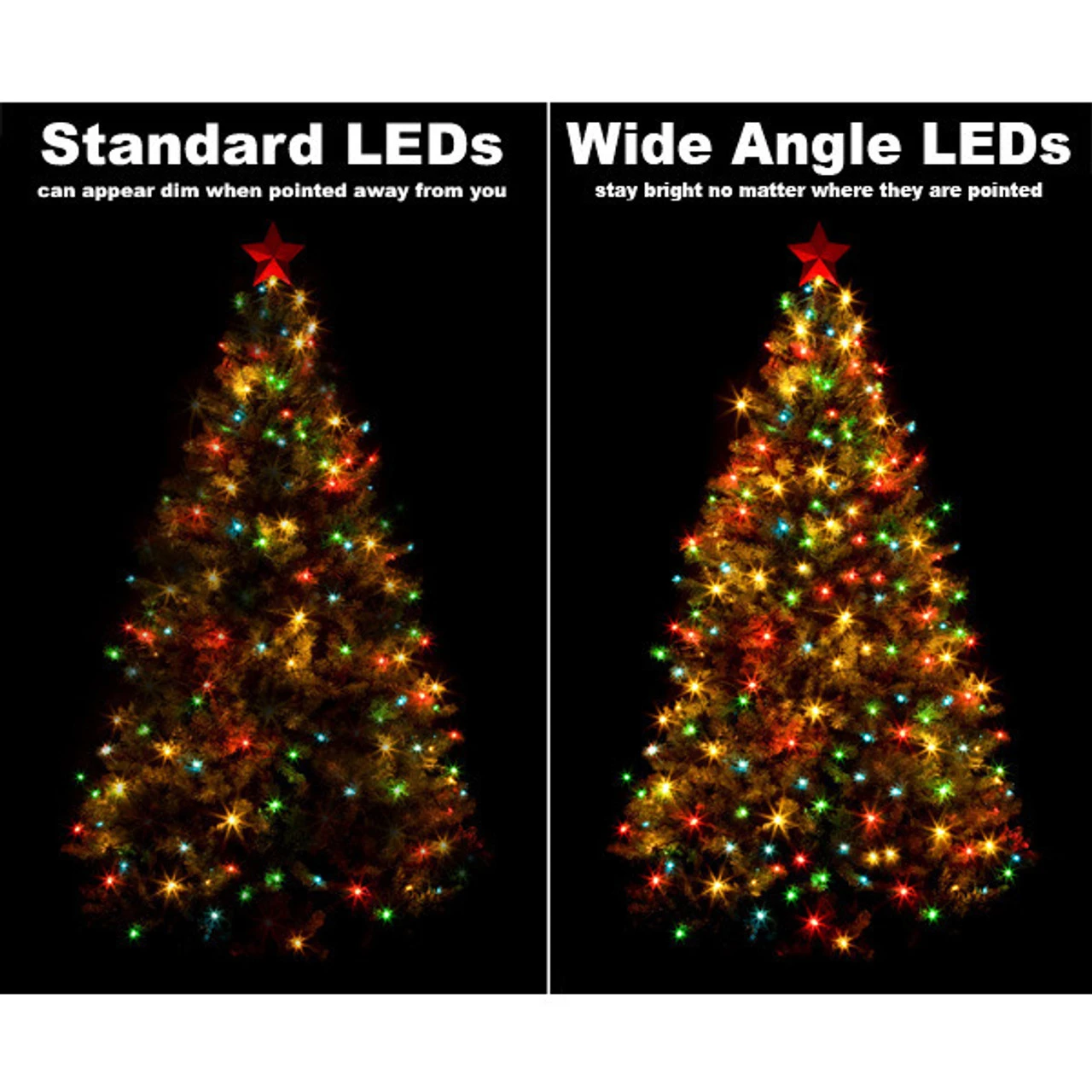 50 LED 5MM Wide Angle Yellow Lights Green Wire 4 50 LED 5MM Wide Angle Yellow Lights Green Wire - Image 2