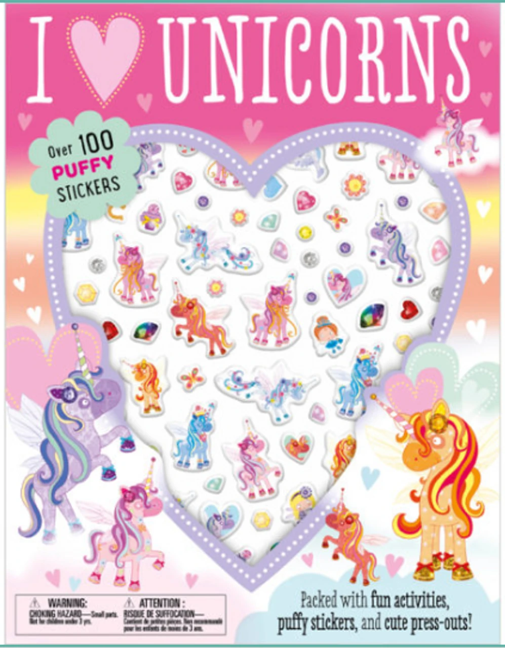 Unicorns Puffy Stickers 3 Unicorns Puffy Stickers