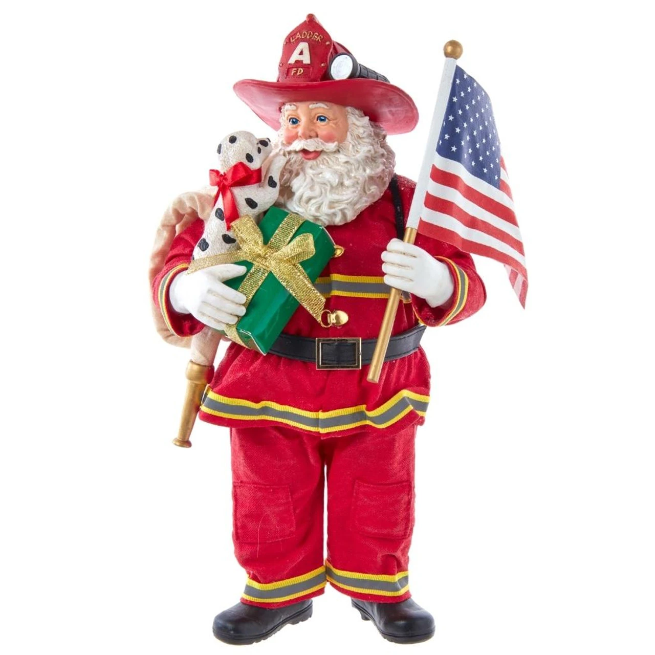 Kurt Adler Fabriché™ Fireman With American Flag Santa 3 Kurt Adler Fabriché™ Fireman With American Flag Santa
