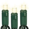 50 Light 5MM Wide Angle LED Frosted Warm White Lights Green Wire -Holiday Supplies WARM WHITE FROST LED 64148.1636663890