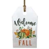 Metal Autumnal "Welcome Fall" Hanging Wall Sign