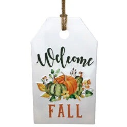 Metal Autumnal "Welcome Fall" Hanging Wall Sign
