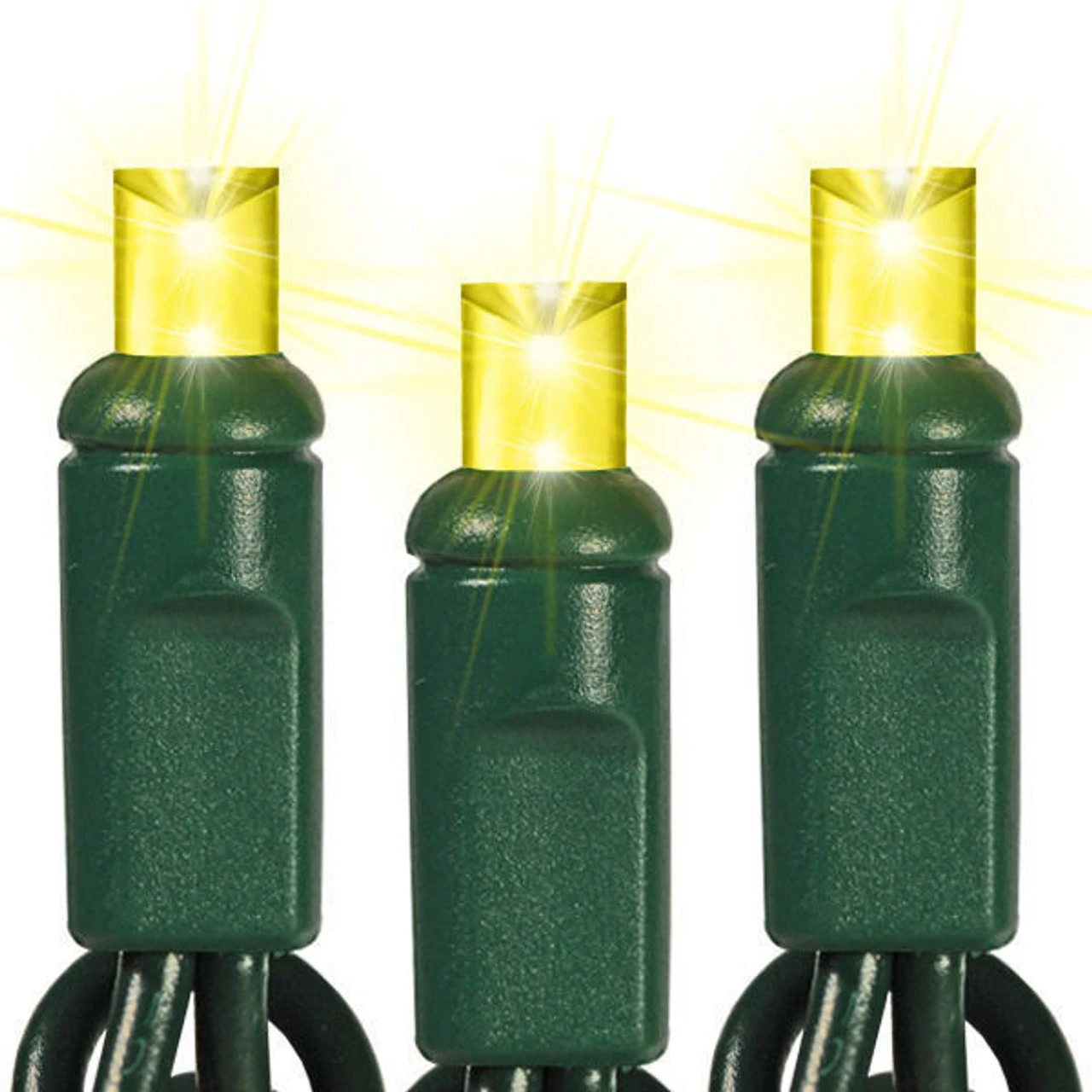 50 LED 5MM Wide Angle Yellow Lights Green Wire 3 50 LED 5MM Wide Angle Yellow Lights Green Wire